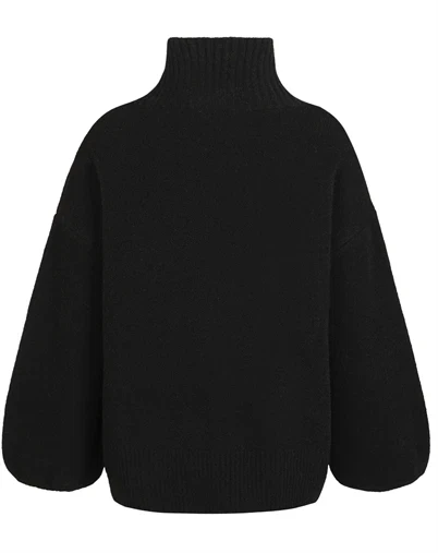 Hést - Fam Patch Short Sweater - Jet Black